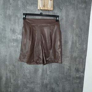 Size small faux brown leather shorts